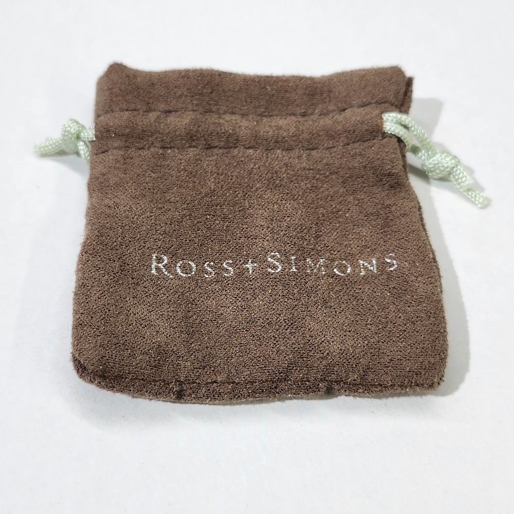 Ross Simons EMPTY Brown Jewelry Pouch 2.5"x2.5"